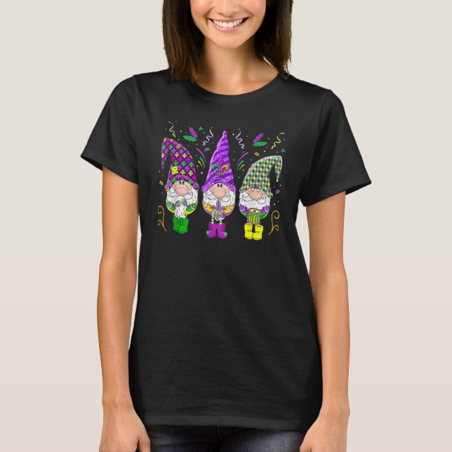 Mardi Gras Gnomes Funny Jester Hat Gnomes Lover Me T-Shirt (Front)