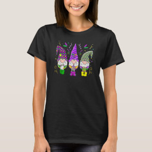 Mardi Gras Gnomes Funny Jester Hat Gnomes  Men Wom T-Shirt