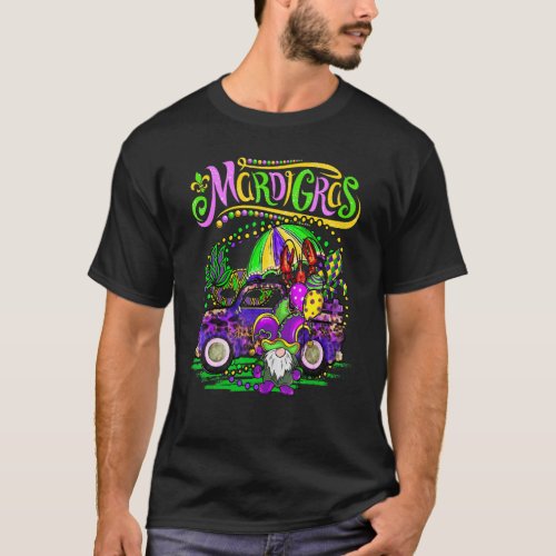 Mardi Gras Gnomes  Jester Truck Hat Gnomes T_Shirt