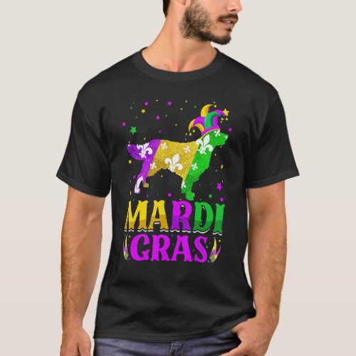 Mardi Gras Golden Retriever Dog Lover Carnival Jes T-Shirt
