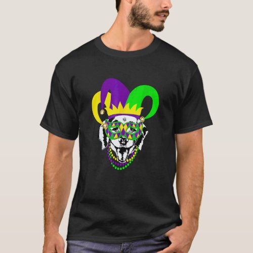 Mardi Gras Golden Retriever Dog Mardi Gras T-Shirt