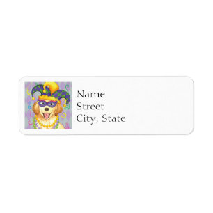 Mardi Gras Golden Retriever Label