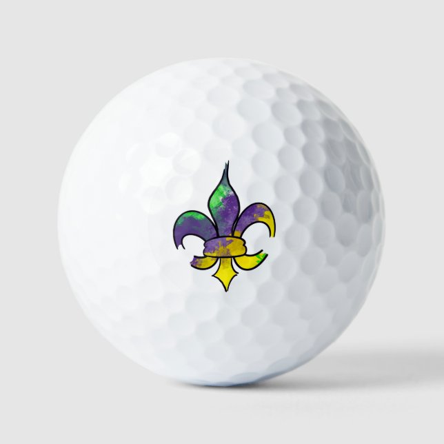 Mardi Gras Golfball Golf Balls (Front)