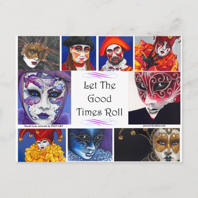 Mardi Gras Good Times  Postcard (Front)