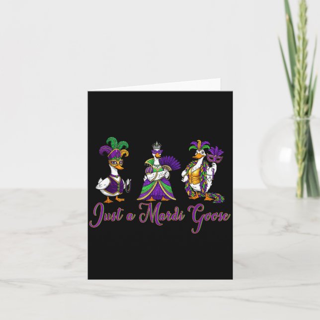 Mardi Gras Goose 2026 Gift Funny Tee Men,women  Card (Front)