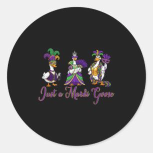 Mardi Gras Goose 2026 Gift Funny Tee Men, Women Classic Round Sticker