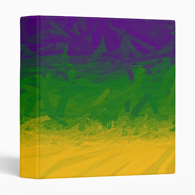 Mardi Gras Gradient 3 Ring Binder (Front/Spine)