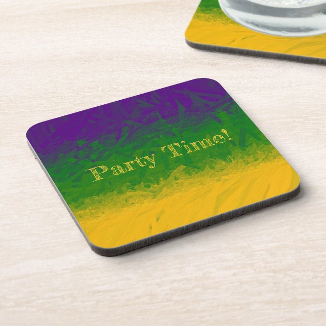 Mardi Gras Gradient Beverage Coaster (Left Side)