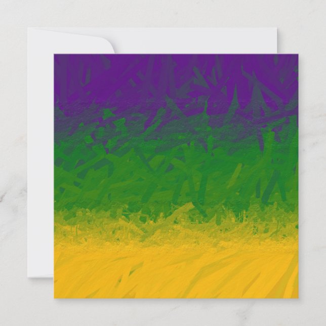 Mardi Gras Gradient Note Card (Front)