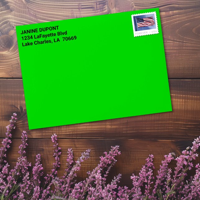 Mardi Gras Green Custom Address Envelope (Creator Uploaded)