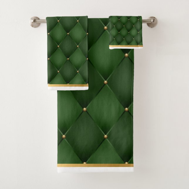 Mardi Gras Green Gold BATHROOM TOWEL SET (Insitu)