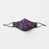 Mardi Gras Green Golden Purple Ribbons Premium Face Mask (Front)