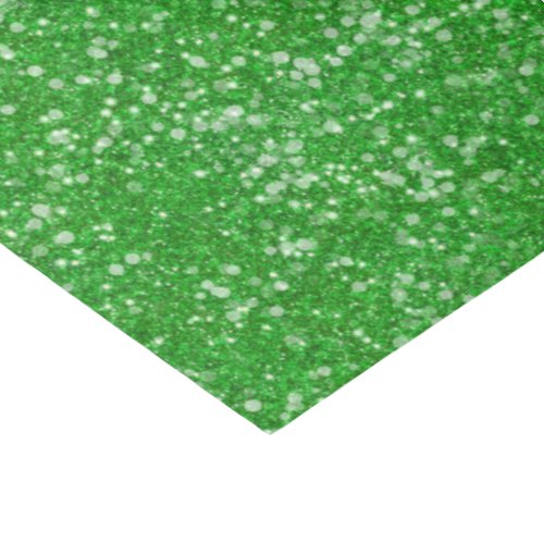 Mardi Gras Green Solid Color Faux Glitter Bling Tissue Paper