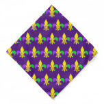 Mardi Gras Green Yellow Purple Fleur-de-Lis Bandana