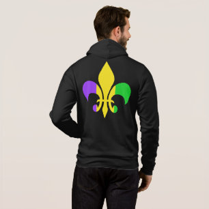 Mardi Gras Green Yellow Purple Fleur-de-Lis Hoodie
