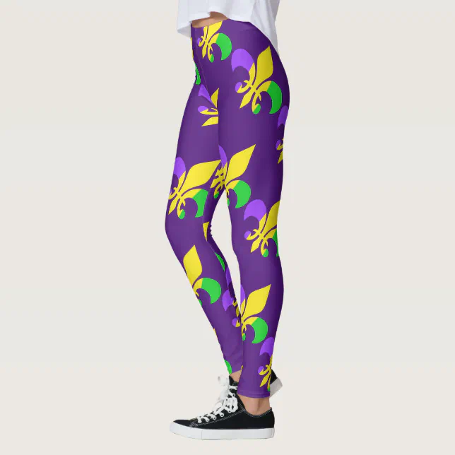 Mardi gras fleur shop de lis leggings