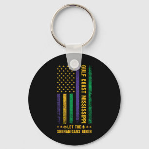 Mardi Gras Gulf Coast Mississippi Fleur-de-lis Usa Keychain