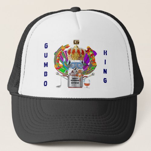 Mardi Gras Gumbo King View Hints please Trucker Hat