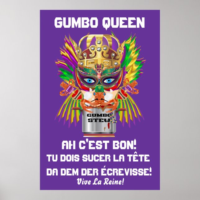 Mardi Gras Gumbo Queen 40x60" View Hints please Poster (Front)