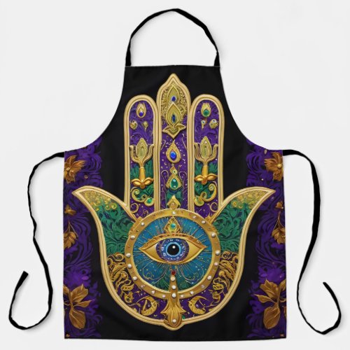  Mardi Gras Hamsa Art Print  Apron