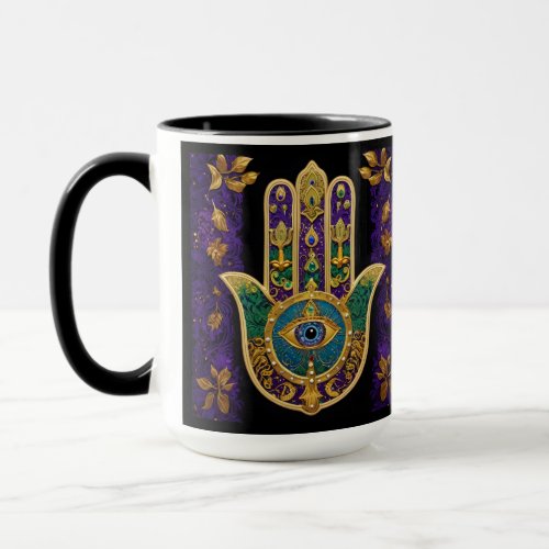 Mardi Gras Hamsa Art Print Mug