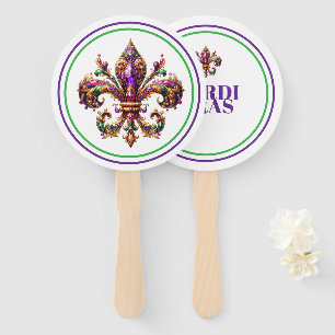 Mardi Gras Hand Fan