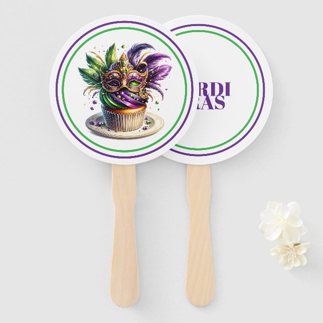 Mardi Gras Hand Fan (Front and Back)