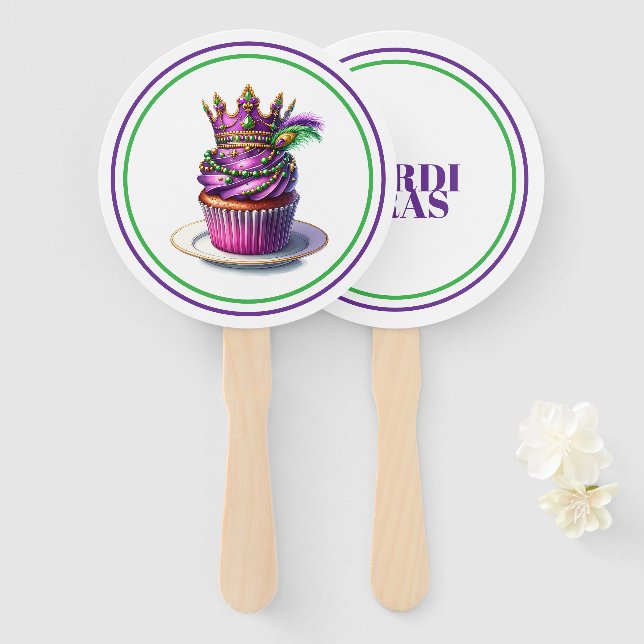 Mardi Gras Hand Fan (Front and Back)