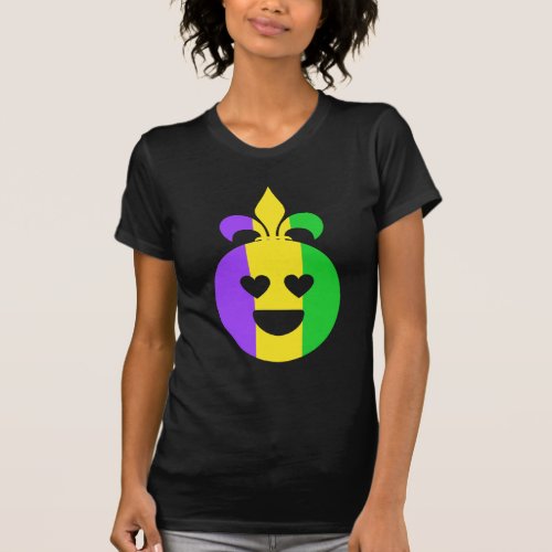 Mardi Gras Happy Face Smiling Fleur_de_Lis Funny T_Shirt