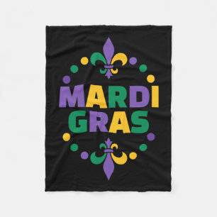 Mardi Gras Happy Mardi Gras Carnival Fleece Blanket