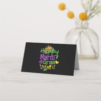 Mardi Gras - Happy Mardi Gras Y'all   Throw  Place Card