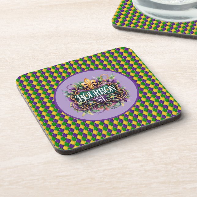 Mardi Gras Hard Plastic Coaster (Left Side)