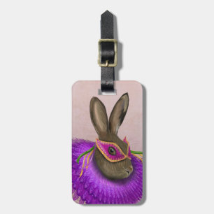 Mardi Gras Hare 4 Luggage Tag