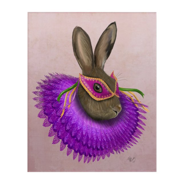 Mardi Gras Hare Acrylic Print (Front)