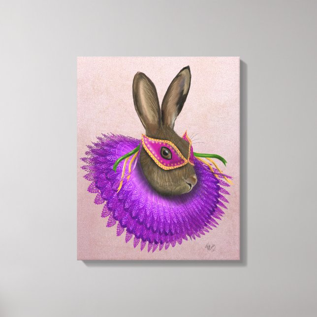 Mardi Gras Hare Canvas Print (Front)