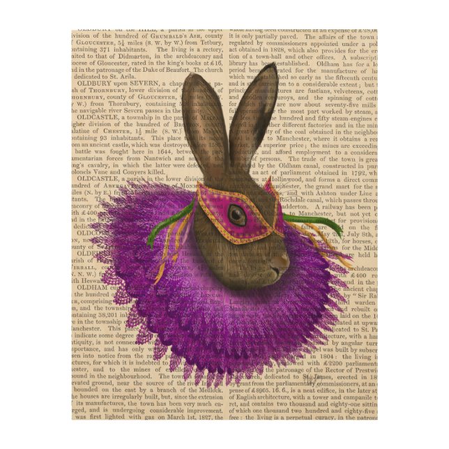 Mardi Gras Hare Wood Wall Decor (Front)