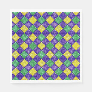 Mardi Gras Harlequin Diamond Carnival Pattern Napkins
