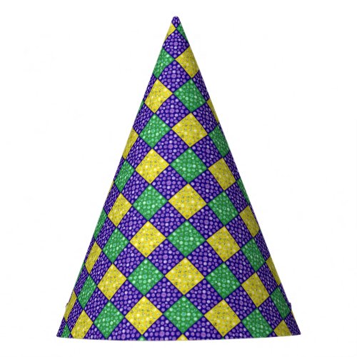 Mardi Gras Harlequin Diamond Carnival Pattern Party Hat