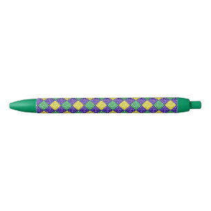 Mardi Gras Harlequin Diamond Carnival Pattern Pen