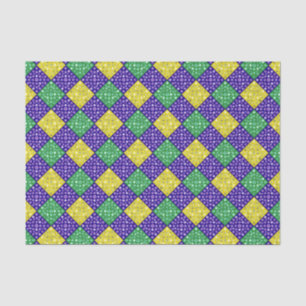 Mardi Gras Harlequin Diamond Carnival Pattern Tissue Paper