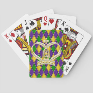 Mardi Gras Harlequin Diamond Crown Poker Cards