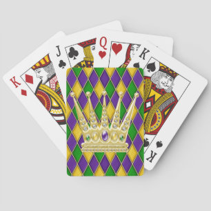 Mardi Gras Harlequin Diamond Crown Poker Cards