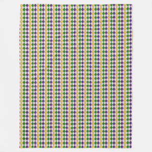 Mardi Gras Harlequin Diamond Pattern 2 Fleece Blanket