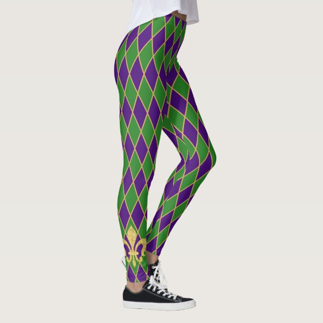Mardi Gras | Harlequin Diamond Pattern Leggings (Right)