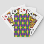 Mardi Gras Harlequin Diamond Pattern Poker Cards