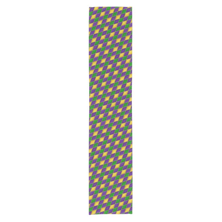 Mardi Gras Harlequin Diamond Pattern Table Runner Zazzle