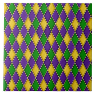 Mardi Gras Harlequin Diamond Pattern Tiles