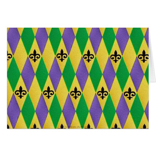 Mardi Gras Harlequin Fleur De Lis (Front Horizontal)