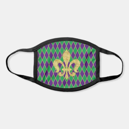 Mardi Gras  Harlequin  Fleur De Lis Face Mask