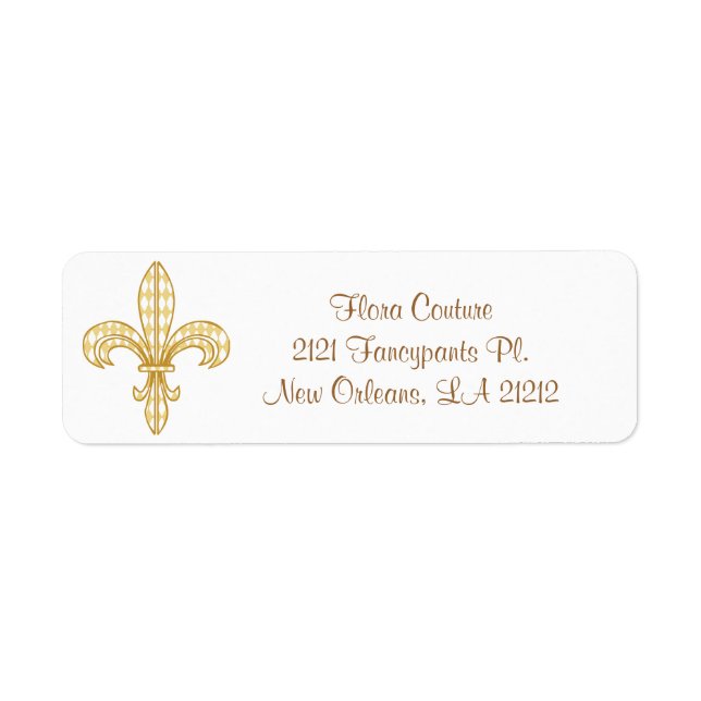 Mardi Gras Harlequin Fleur De Lis Label (Front)